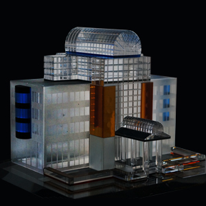 изготовление  подарочных макетов зданий из хрусталя  стекла 