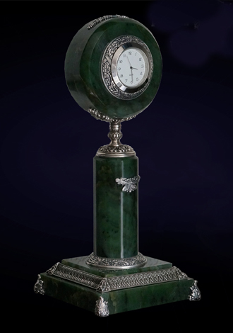 часы из большого письменного набора изготовленного на заказ Нефрит Серебро 925 пробы