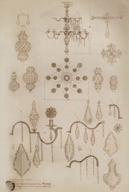 чертежи  люстр  известных архитектурных объектов Царской России