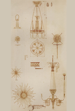 чертежи  люстр  известных архитектурных объектов Царской России