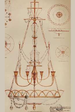 чертежи  люстр  известных архитектурных объектов Царской России