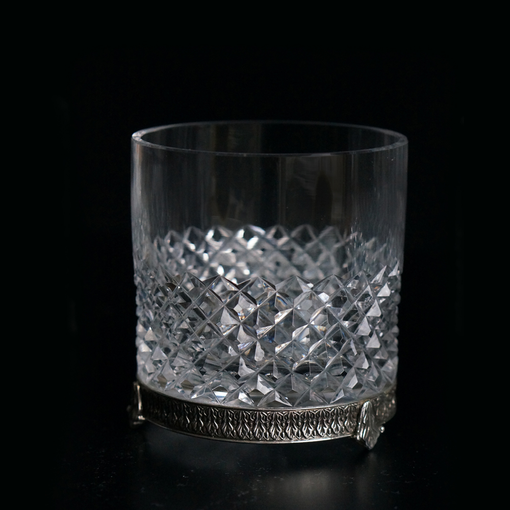 стакан хрустальный в серебряной оправе