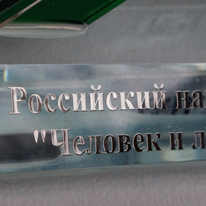 нанесение на подиуме  приза  произведено методом металлостикеров - наклеек Цвет: блестящая платина