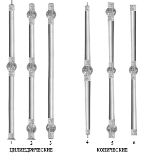 различные варианты архитектуры балясин и опорных столбов лестницы