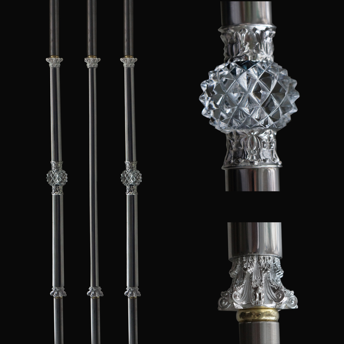 производство  дорогих  балясин из бронзы  хрусталя нержавеющей стали