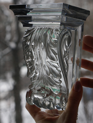 интерьерные декоры из литого хрусталя